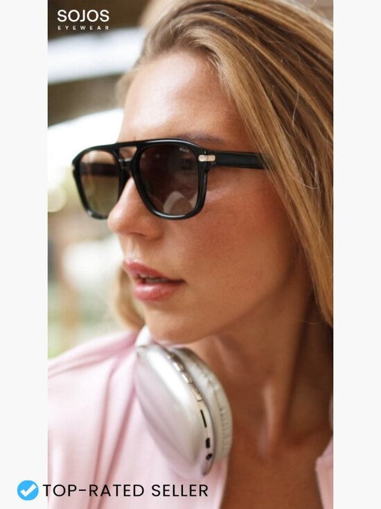Vintage Oversized Aviator Square Polarized Sunglasses Unisex Retro Y2K